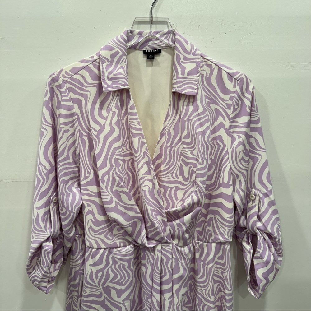 Torrid Midi Studio Crepe De Chine Collared Shirt Dress Size 0 - Picture 6 of 12